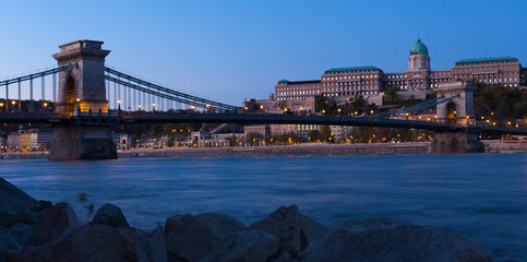Image of Chain Bridge near Buda Fortress in Hungary