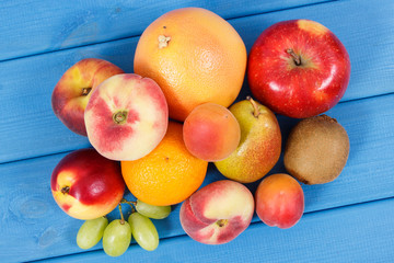Fresh natural fruits containing nutritious vitamins for healthy lifestyles