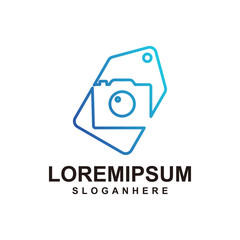 Camera Price Tag Logo Design with line