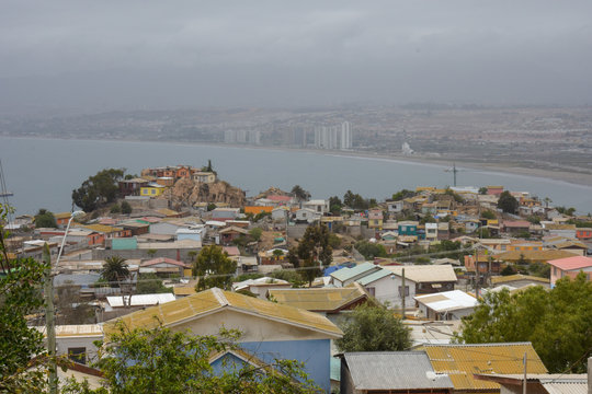 Colorful houses of Coquimbo, Chile