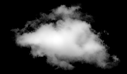 White cloud isolated on black background,Textured smoke,brush effect