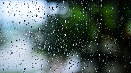 Rain water drop on window