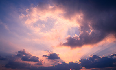 Perfect Sunset sky with cloud for background.Nature concept Twilight sunset background