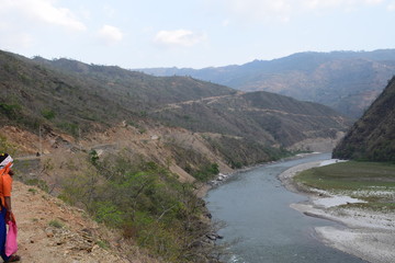 Fototapeta na wymiar Beautiful scenery of Tamor River Nepal.The Tamor river is one of the major rivers of Nepal