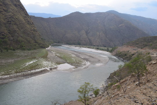 Beautiful scenery of Tamor River Nepal.The Tamor river is one of the major rivers of Nepal