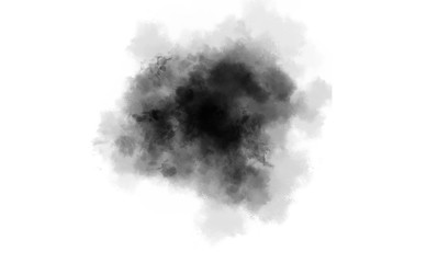 Abstract ink isolated brush. Black ink background