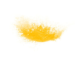 Yellow splash isolated on white
