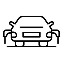 Dual charge electric car icon. Outline dual charge electric car vector icon for web design isolated on white background