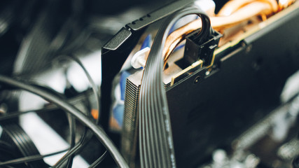 detail of a cable graphic card