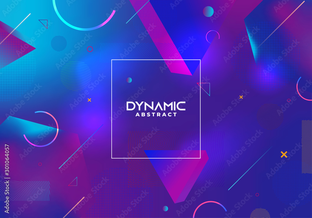 Poster dynamic abstract background with blue gradient colors. vector eps 10. blue colorful futuristic trend