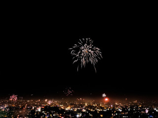 Fire works over city, Amravati, Maharashtra, India