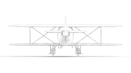 3d rendering of a bi plane isolated in white background © Sepia100