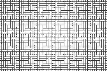 Abstract black and white line seamless pattern background.