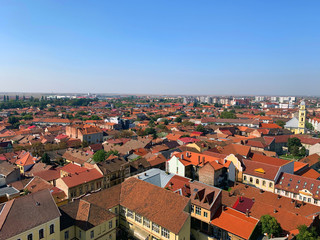 An aerial view of a small city