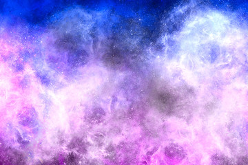 Abstract space background with nebula and stars. Fractal galaxy of the universe.