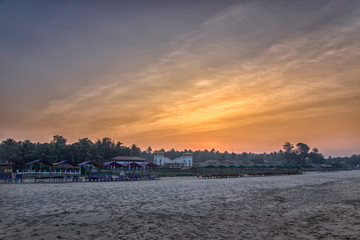 Fototapeta premium Sunset on the Goa beach, India