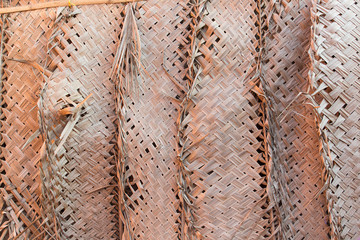 Eco-friendly palm leaf woven wall