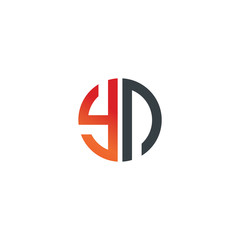 Fototapeta Initial Letter YN Creative Design Logo obraz