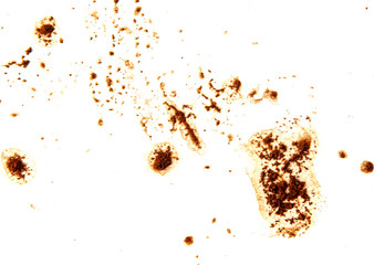 Coffee stains on a white background