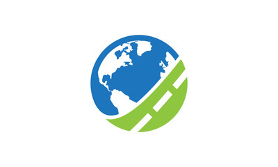 Travel Flight Logo World Globe vector