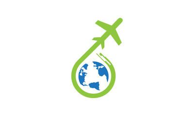 Travel Flight Logo World Globe vector