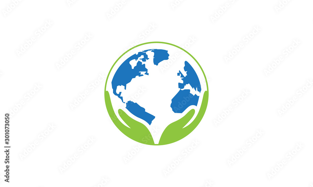 Wall mural protect earth icon stock logo vector