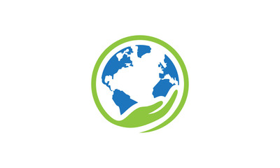 Fototapeta premium Protect Earth Icon Stock logo vector