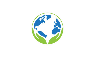 Protect Earth Icon Stock logo vector