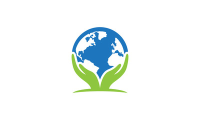 Protect Earth Icon Stock logo vector