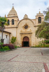 Fototapeta na wymiar The Exterior of the Historic Carmel Mission