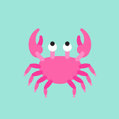 Cartoon Crab seafood silhouette Vector illustration isolated