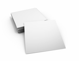 Square blank paper cardboards with copy space for any design 3d rendering.