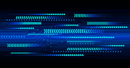 Blue arrow cyber circuit future technology concept background