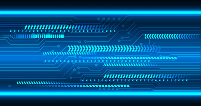 Blue arrow cyber circuit future technology concept background