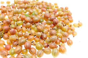 Gooseberry berries isolated on a white background