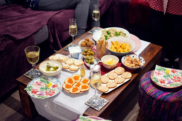 Homemade food for celebrating the New year and Christmas