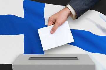 Election in Finland - voting at the ballot box