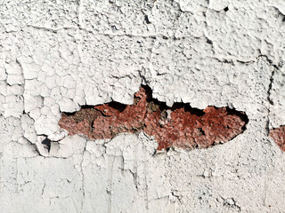 Stucco cracked on the wall as abstract background