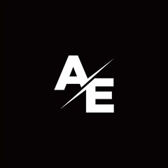 AE Logo Letter Monogram Slash with Modern logo designs template