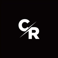 CR Logo Letter Monogram Slash with Modern logo designs template