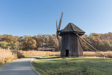 Fototapeta na wymiar Traditional Romanian windmill