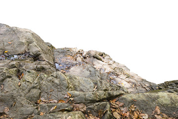 stone Rock cliff isolated on white background.