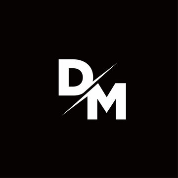 DM Logo Letter Monogram Slash with Modern logo designs template