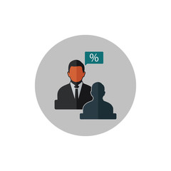 Tax Adviser Icon. Button style vector EPS.