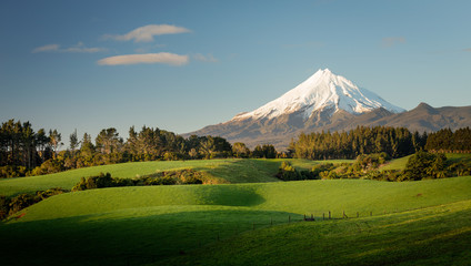 Mount Taranaki farmlands  