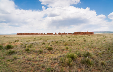 Fototapeta na wymiar Grasslands and Ruins at Fort Union National Monument
