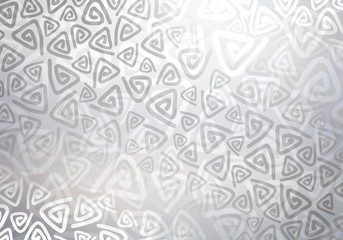 Loop triangles exquisite pattern. Shiny silver transparent abstract background. Twirl plexus blurred texture. Flare metallic illustration.