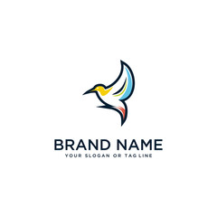 bird design logo in full color vector style template