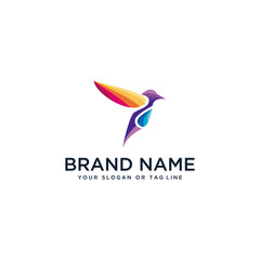 bird design logo in full color vector style template