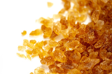 Natural rock sugar isolate on white background.